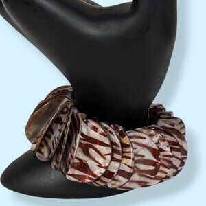 (2/$20) Striped Shell Stretch Bracelet